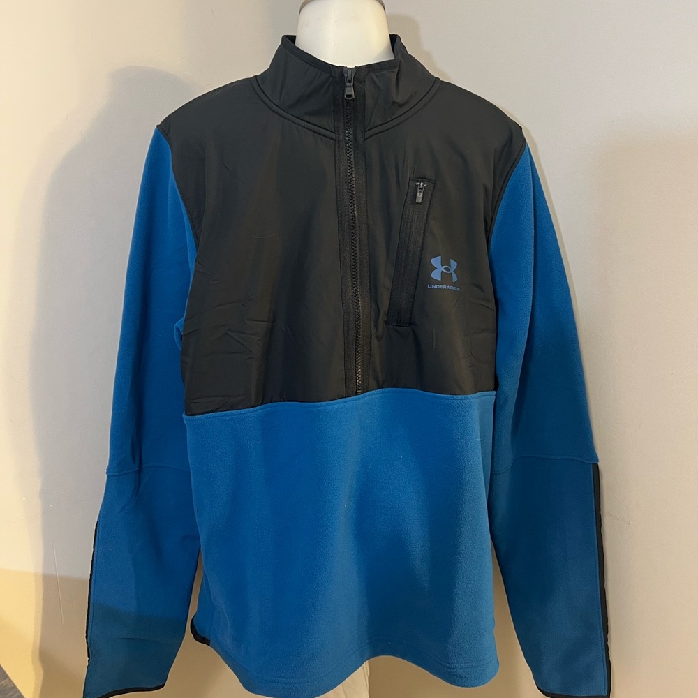Under Armour Performance Jacket Black and Blue Half-Zip